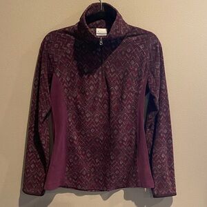 Columbia Maroon Geometric Fleece 1/4 Zip